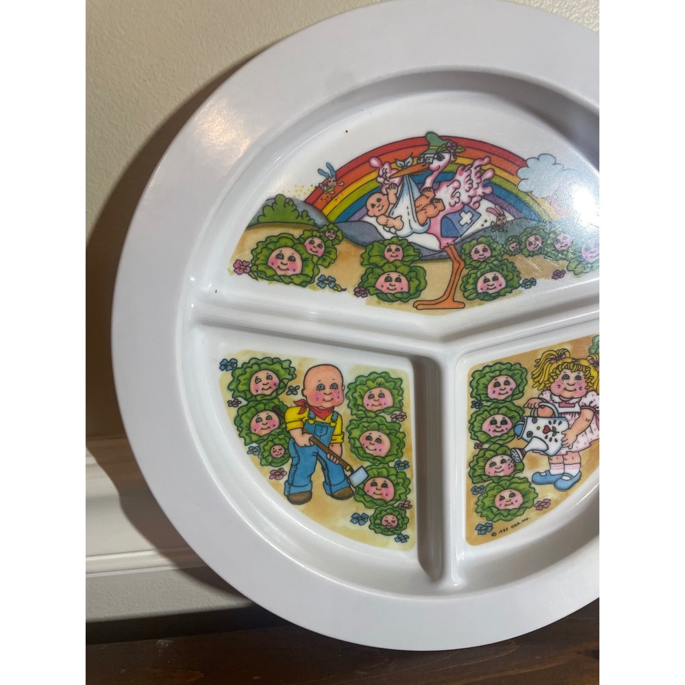 Vintage 1983 Cabbage Patch Kids Divided Melamine Plate Toddler - Picture 2 of 9
